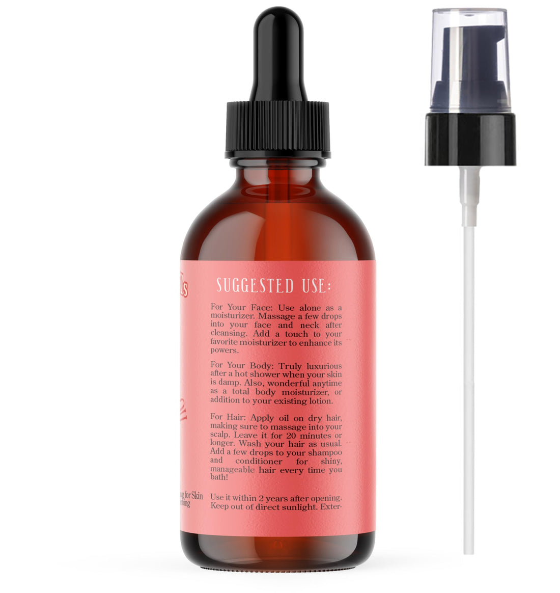 SALE! 4oz Pomegranate Seed Oil, 100% Pure and Natural, Organic and Rich in Antioxidants for Supple, Soft Skin and Hair - Includes Dropper & Pump