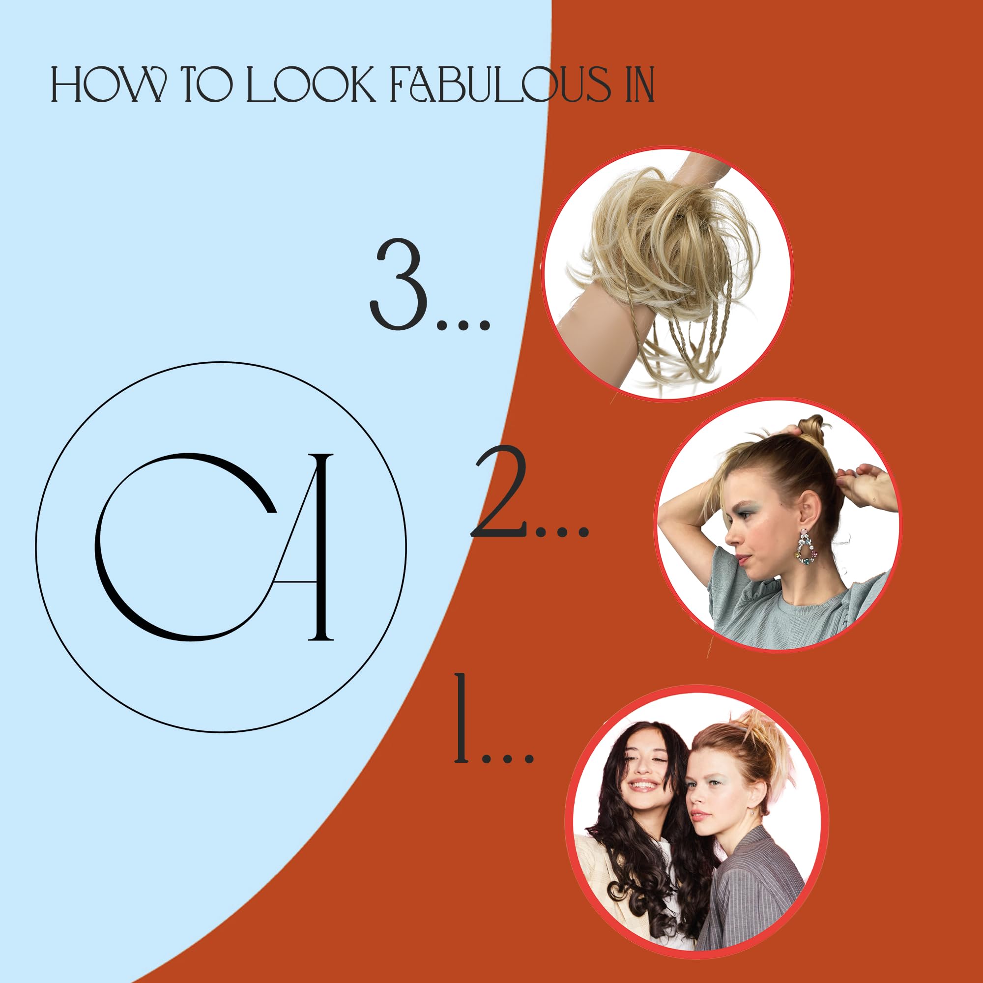 Black Brown # 3 G17D: Prettyshop Hairpiece Hair Rubber Scrunchie Scrunchy Updos Voluminous Wavy Messy Bun Black Brown # 3 G17D