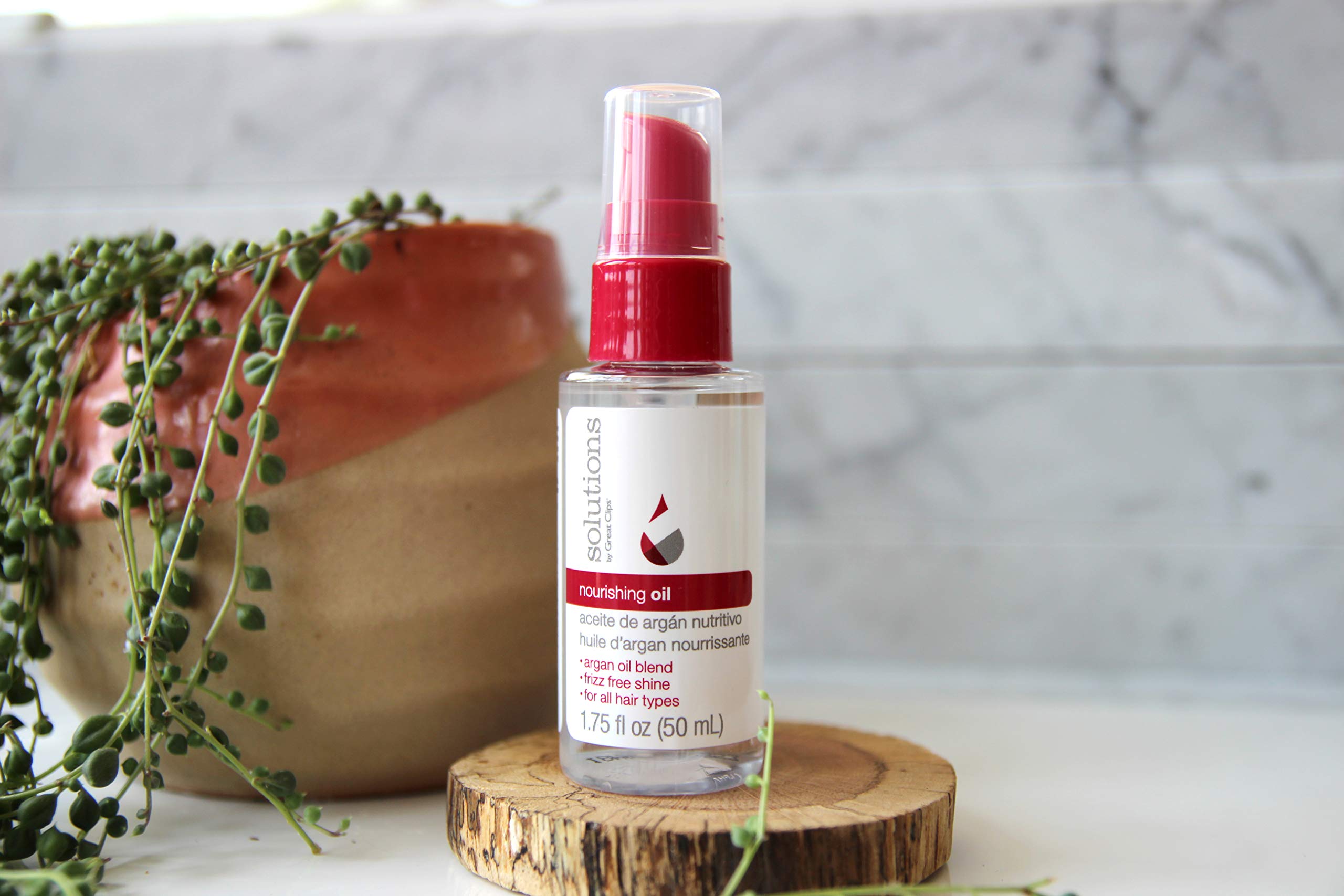 GREAT CLIPS Solutions Nourishing Oil, 1.75oz | Argan-Oil Blend Hydrates Hair & Skin | Great for Dry, Damaged Hair