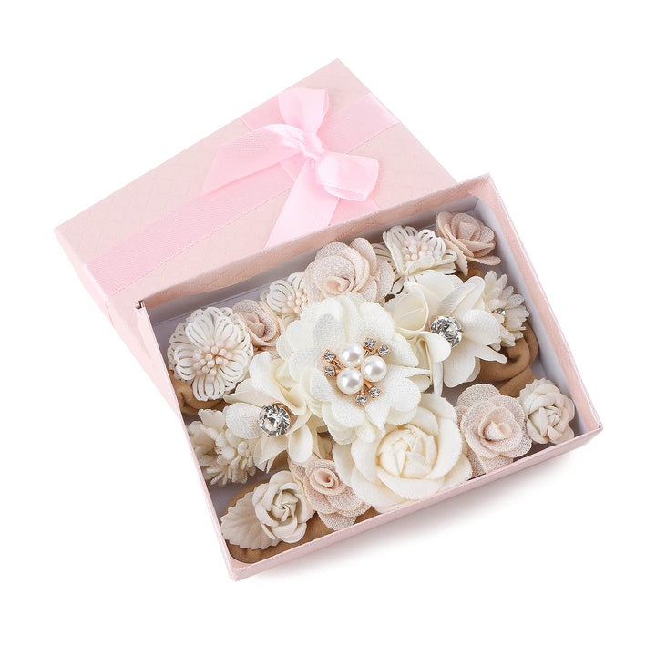 cherrboll 3pcs Baby Girl Headbands Flowers, Super Soft & Stretchy Nylon Floral Hairbands for Newborn Toddler