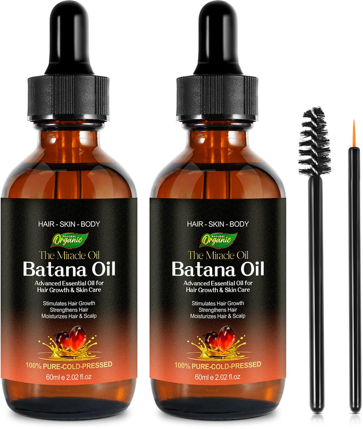 Uruses Moisturizing Massage Batana Oil, 100% Pure & Natural, Organic for Anti Hair Loss & Repair Damaged Hair Growth, 2PCS for Aromatherapy, Unscented, 4.04 Fl Oz