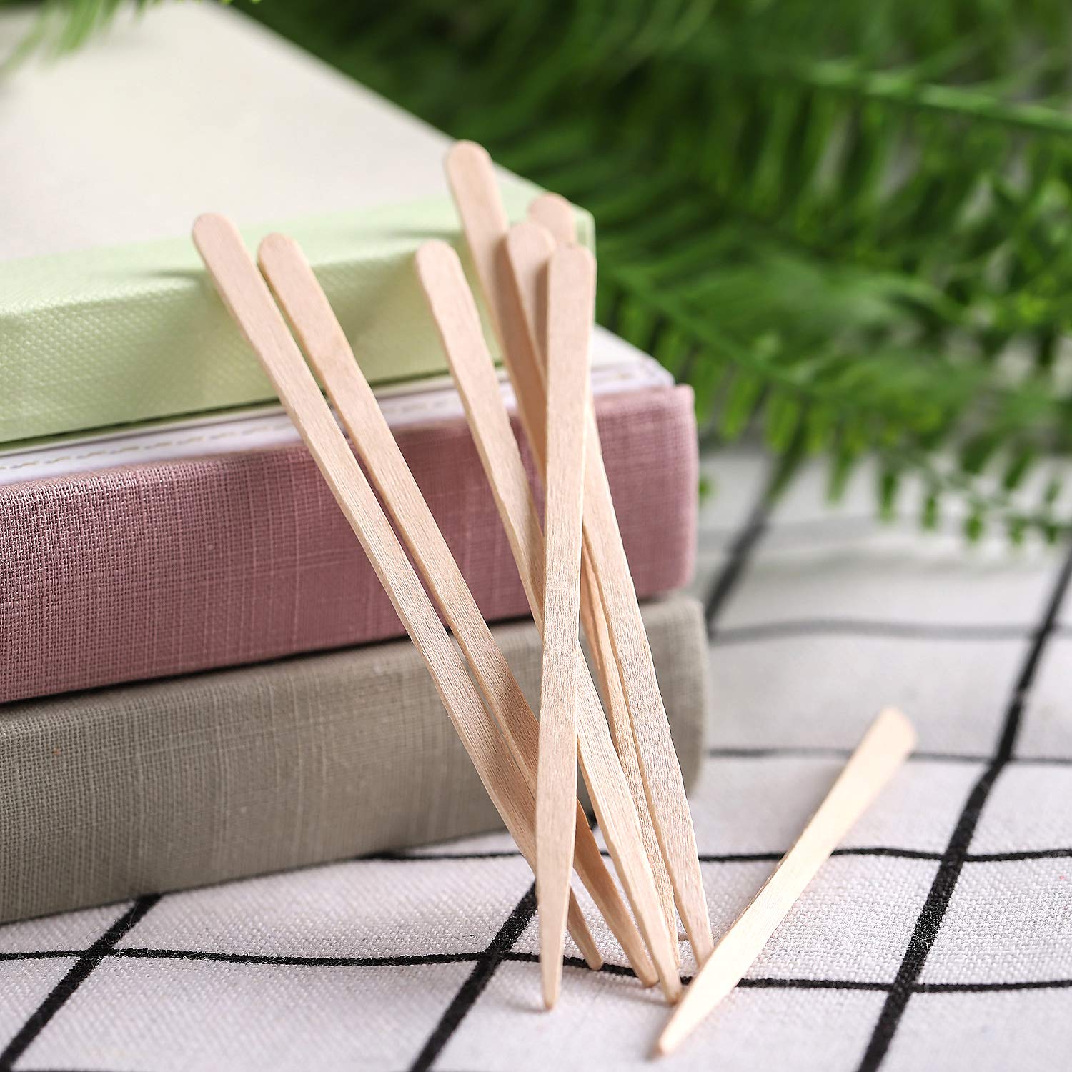 Whale 400 Pieces Small Wax Sticks Wood Spatulas Applicator Wood Craft Sticks for Hair Eyebrow Removal, 3.5 x 0.2 inches