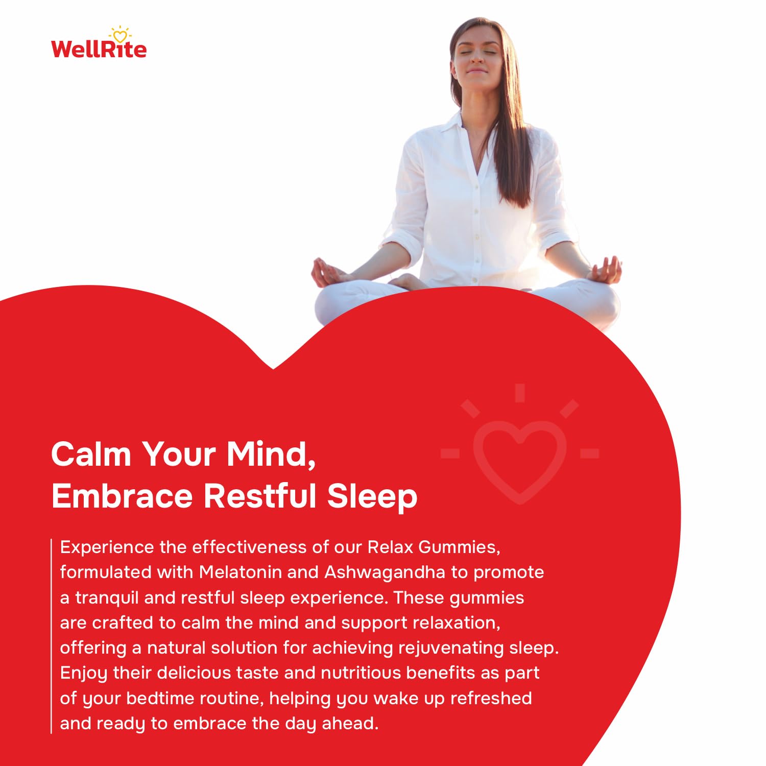 Wellrite Relax Gummy Vitamins with Ashwagandha & Melatonin, 60 Count, Strawberry Flavored, Vegan, Gelatin Free, Gluten Free, Nut Free, Relaxes Mind, Soulful Sleep
