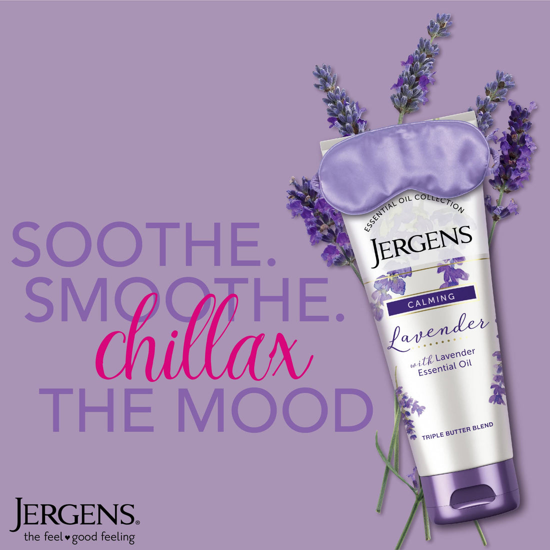 Jergens Lavender Body Butter Moisturizer, 7 Ounce Lotion, with Essential Oil, for Indulgent Moisturization