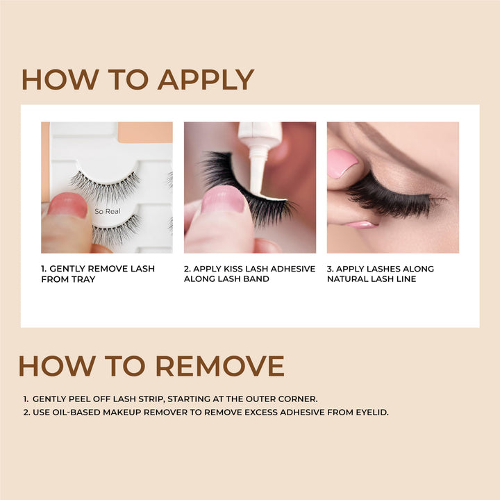 KISS MLBB My Lash But Better Everyday Wearable Volume False Eyelashes with Superfine Band Technology, Easy To Apply, Reusable, Cruelty-Free, Contact Lens Friendly, Style So Real, 1 Pair
