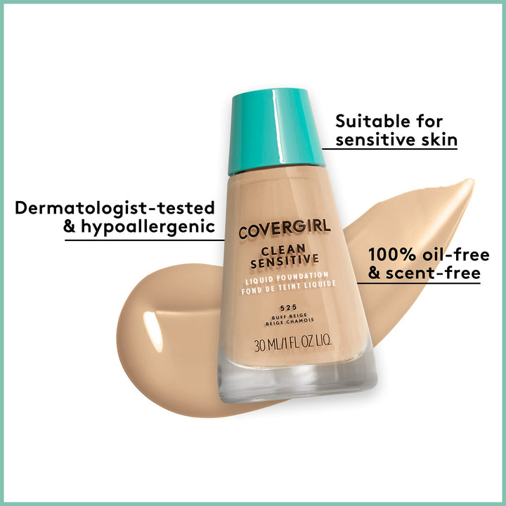 COVERGIRL Clean Sensitive Skin Liquid Foundation Soft Honey, 1 oz