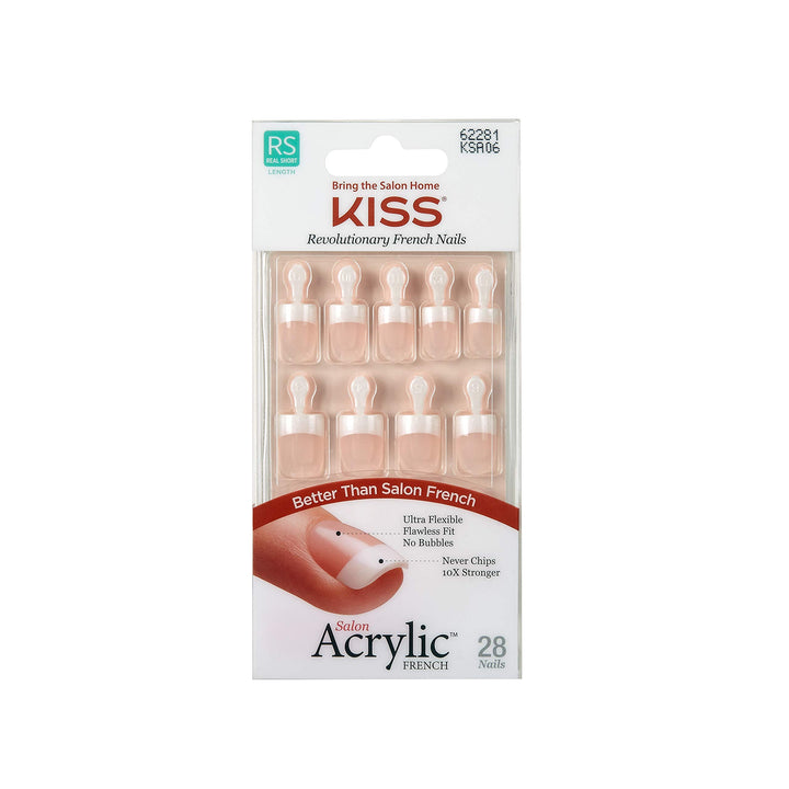 KISS Salon Acrylic French Nails Kit Pet Peeve Real Short (3 PACK)