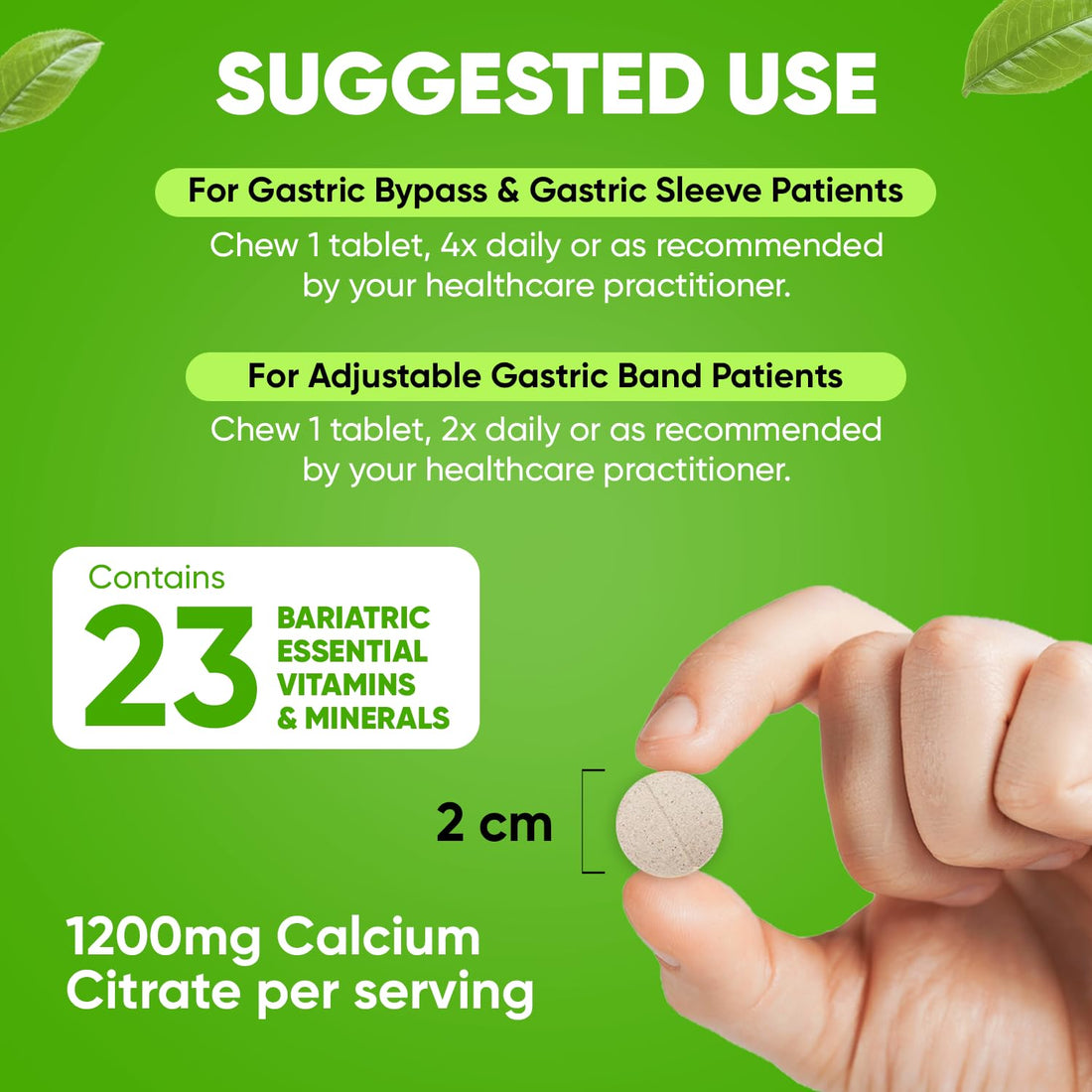 BariSlim All-in-One Bariatric Chewable Multivitamin Tablets w/Calcium Citrate - Bariatric Vitamin for Post Bariatric Surgery Including Gastric Bypass & Gastric Sleeve | Mixed Berry (120 Count)