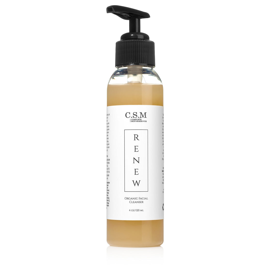 C.S.M. RENEW Face Wash - Organic Anti Aging Face Wash for Smoother, Radiant Skin - Facial Cleanser with Elderberries, Aloe Vera, Rose Petals, White Willow Bark, and Lavender (4 oz)