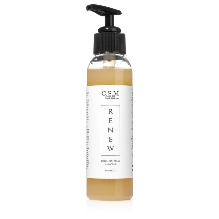 C.S.M. RENEW Face Wash - Organic Anti Aging Face Wash for Smoother, Radiant Skin - Facial Cleanser with Elderberries, Aloe Vera, Rose Petals, White Willow Bark, and Lavender (4 oz)