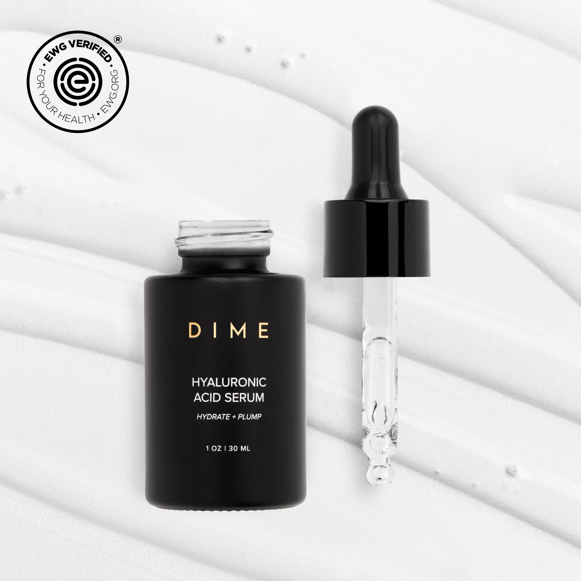 DIME Beauty Hyaluronic Acid Serum, Non-Greasy Hydrating Face Serum with Pure Hyaluronic Acid, 1 oz / 30 ml