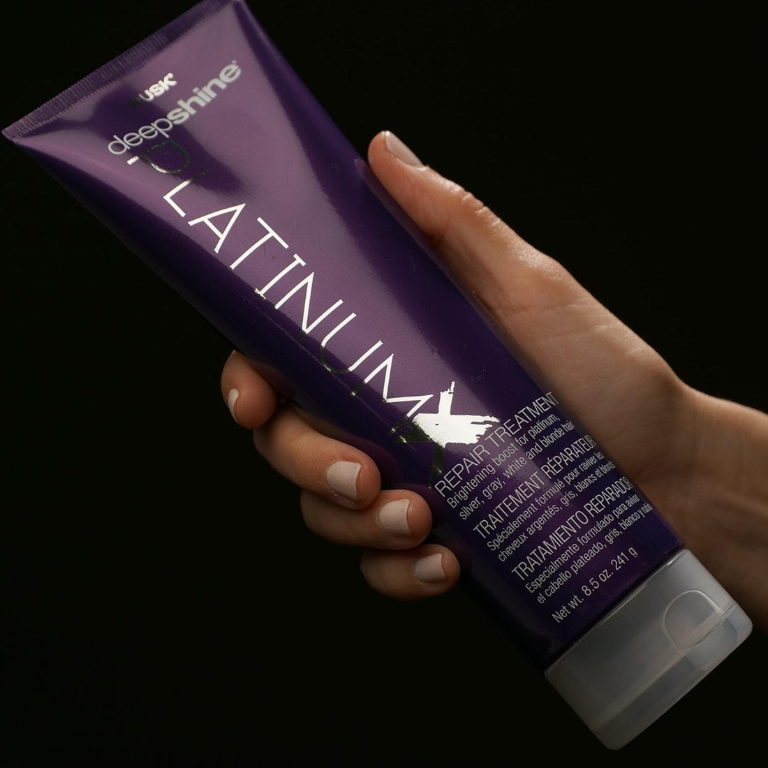 RUSK Deepshine PlatinumX Repair Treatment, 8.5 Oz, Repairs Chemically Treated or Damaged Hair, Adds Shine, and Moisture, Platinum, Blonde, Gray, and Silver Hair