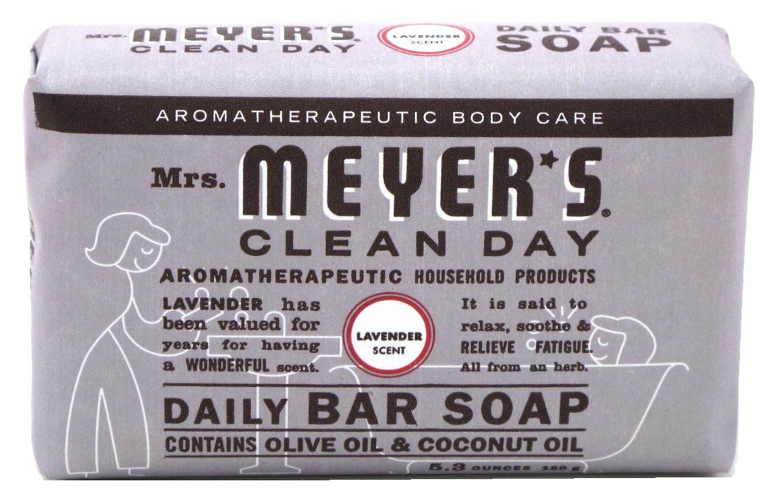 Mrs Meyers Bar Soap Lavender 5.3 Ounce (156ml) (2 Pack)