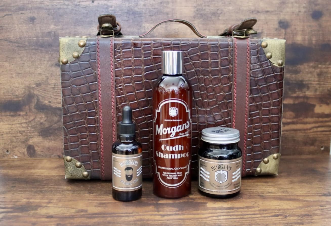 Morgan's Pomade Oudh Fragranced Shampoo for Normal Hair, Boosts Hair Vitality and Shine, Moisturises the Scalp, with Keratin and Aloe Vera 8.7 Fl Oz