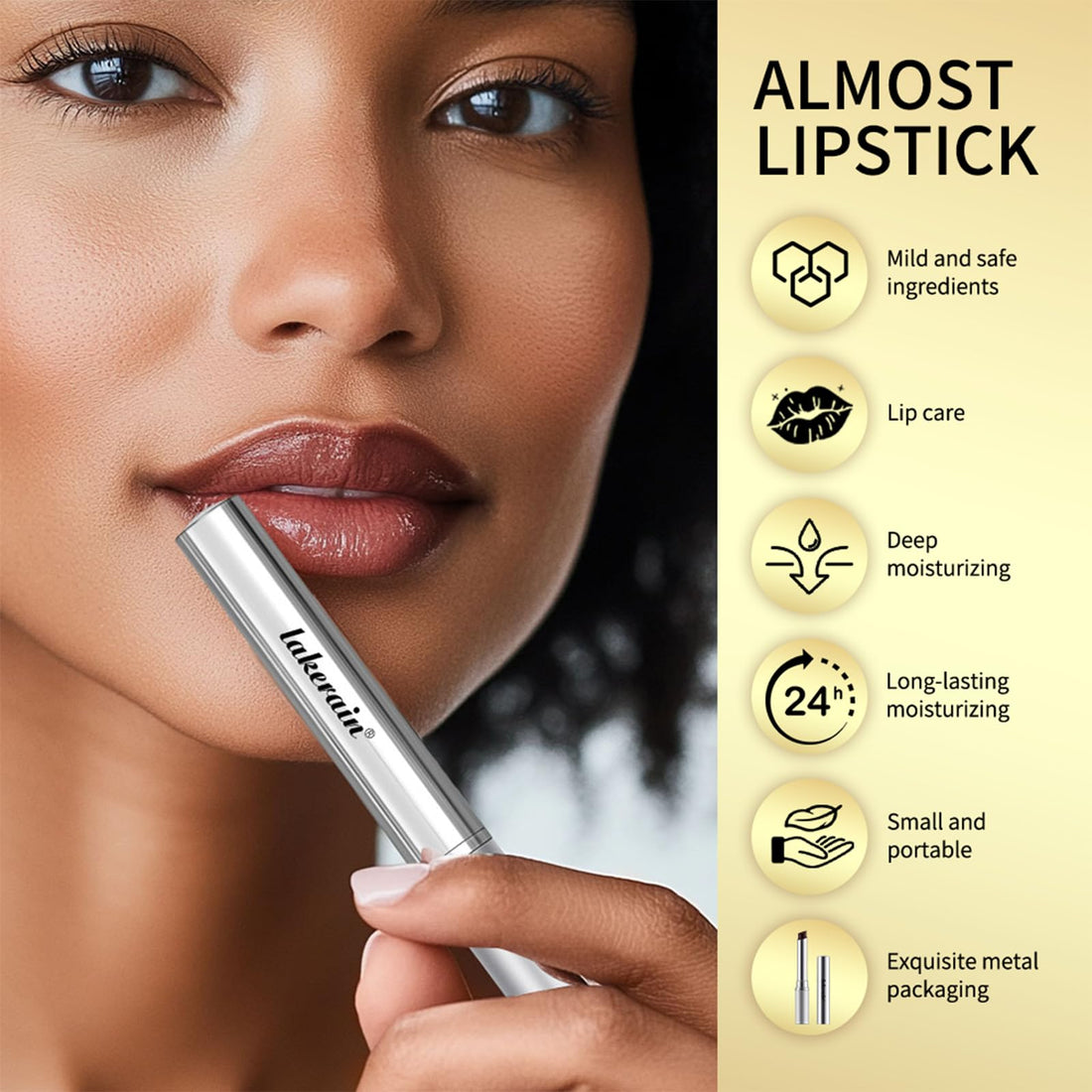 2Pcs Honey Lipstick Tinted Lip Balm,Almost Lipstick for All Skin, Hydrating and Nourishing Tinted Lip Balm for Women(Black)