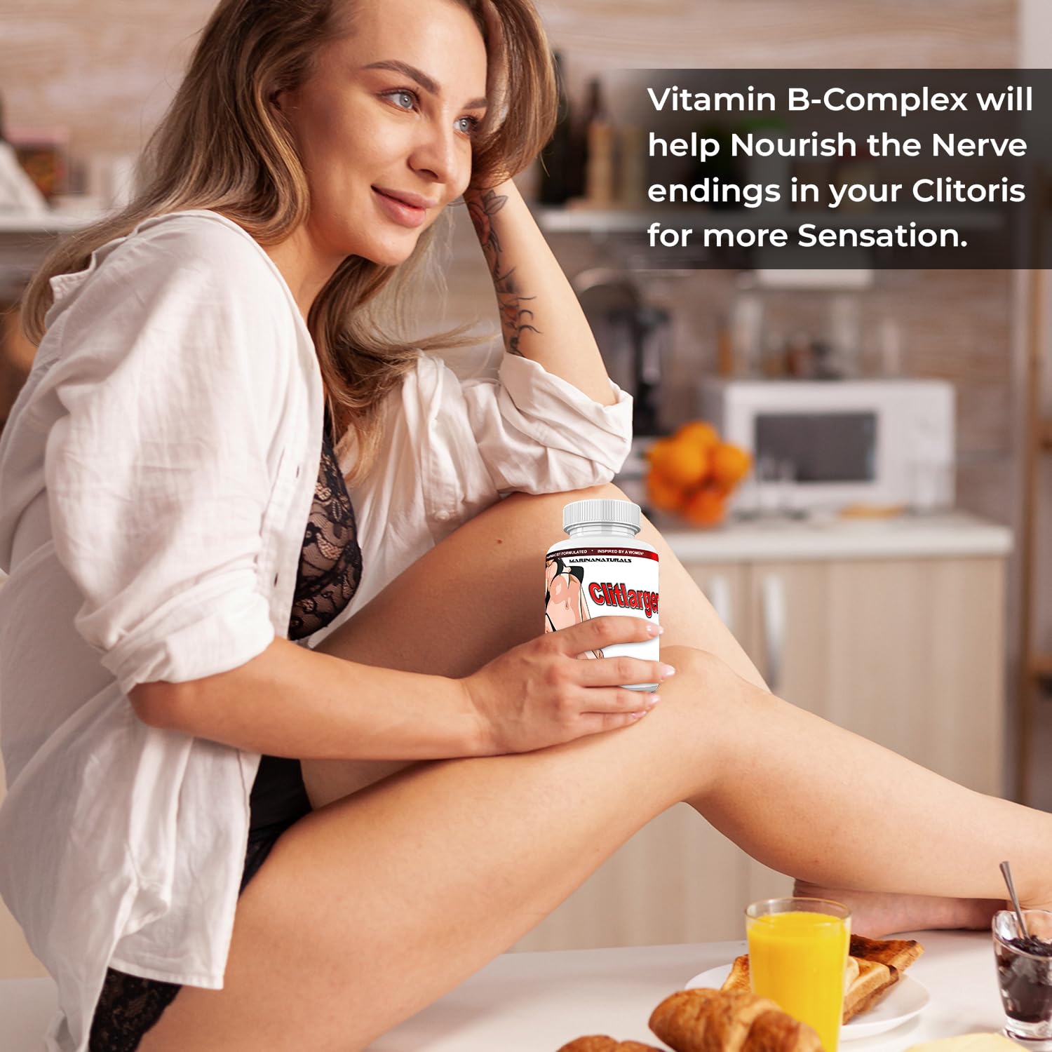 CURVIMORE CLITLARGER Women’s Multivitamin, Mineral and Herbs for a Bigger, Lubricated, and More Sensitive Clitoris. Natural Clitoris Enlargement Pills. 30 Tablets