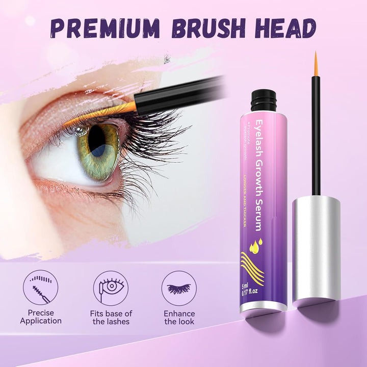 Eyelash Growth Serum, Premium Lash Serum Promotes Longer, Thicker, Fuller, Non-Irritating Eyelashes (5ml)