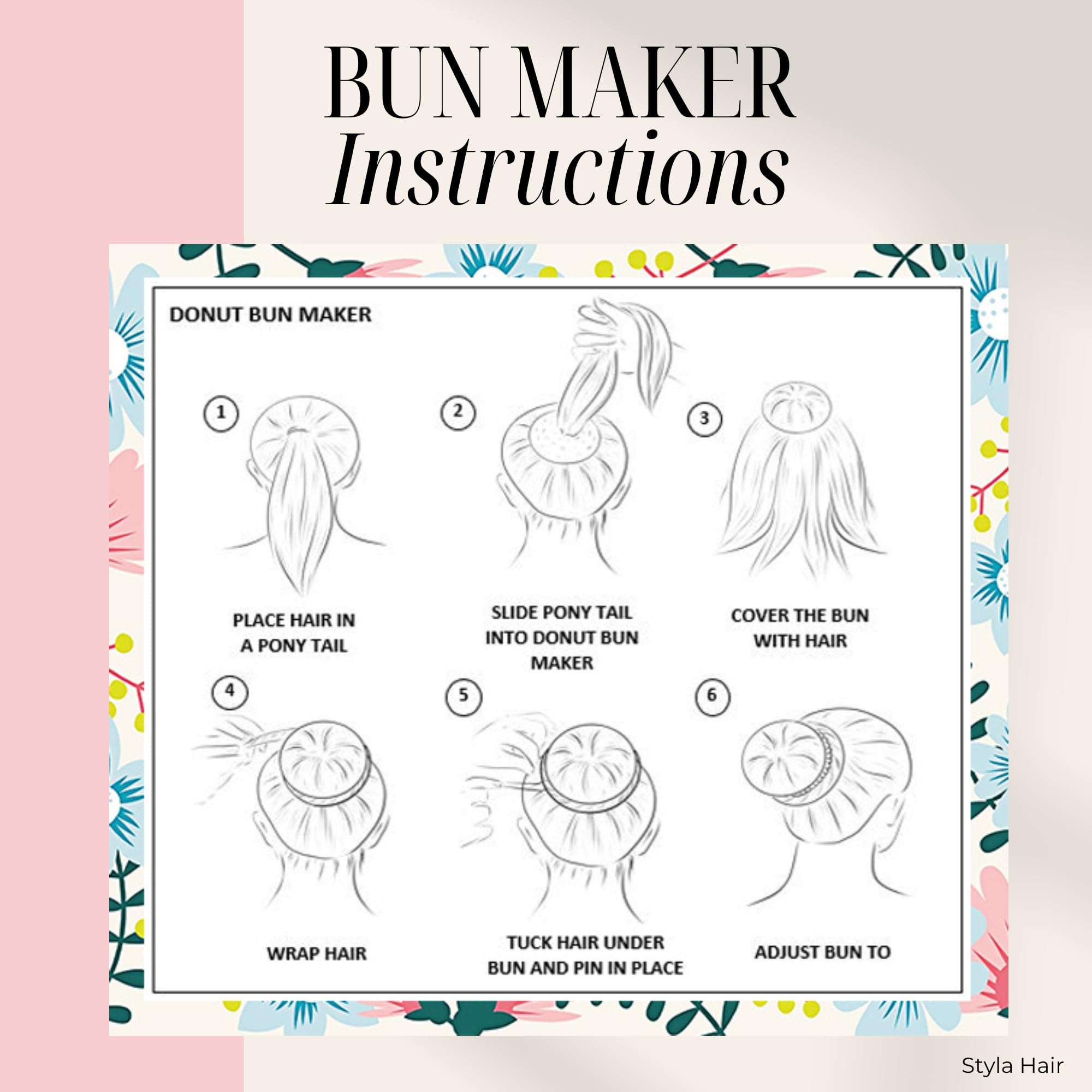 Styla Hair 3 Piece Donut Hair Bun Maker, (1 Small, 1 Medium, 1 Large) - Blonde