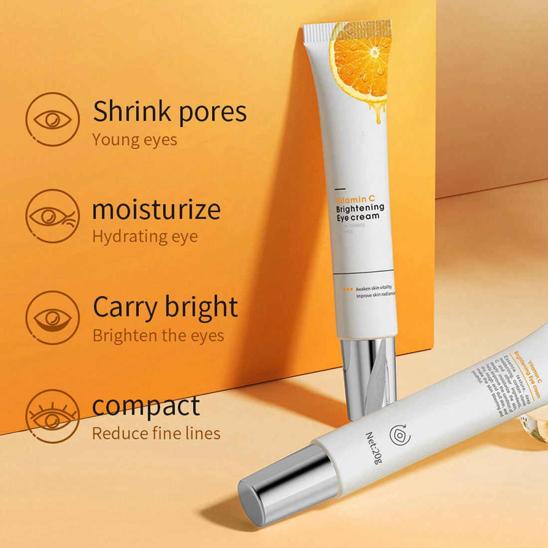 Rosarden Vitamin C Eye Cream For Dark Circles, Anti Aging Under Eye Bag Cream, Eye Moisturizer Cream Reduce Fine Lines, Hydrating Eye Cream For Puffiness And Bags