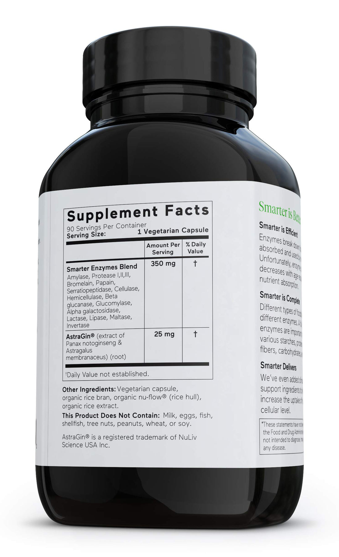 Smarter Nutrition Digestive Enzymes - Daily Gut Health Support with 16 Enzymes for Nutrient Absorption & Meal Time Comfort with Bromelain, Papain, Lactase - 90 Count - 30-Day Supply