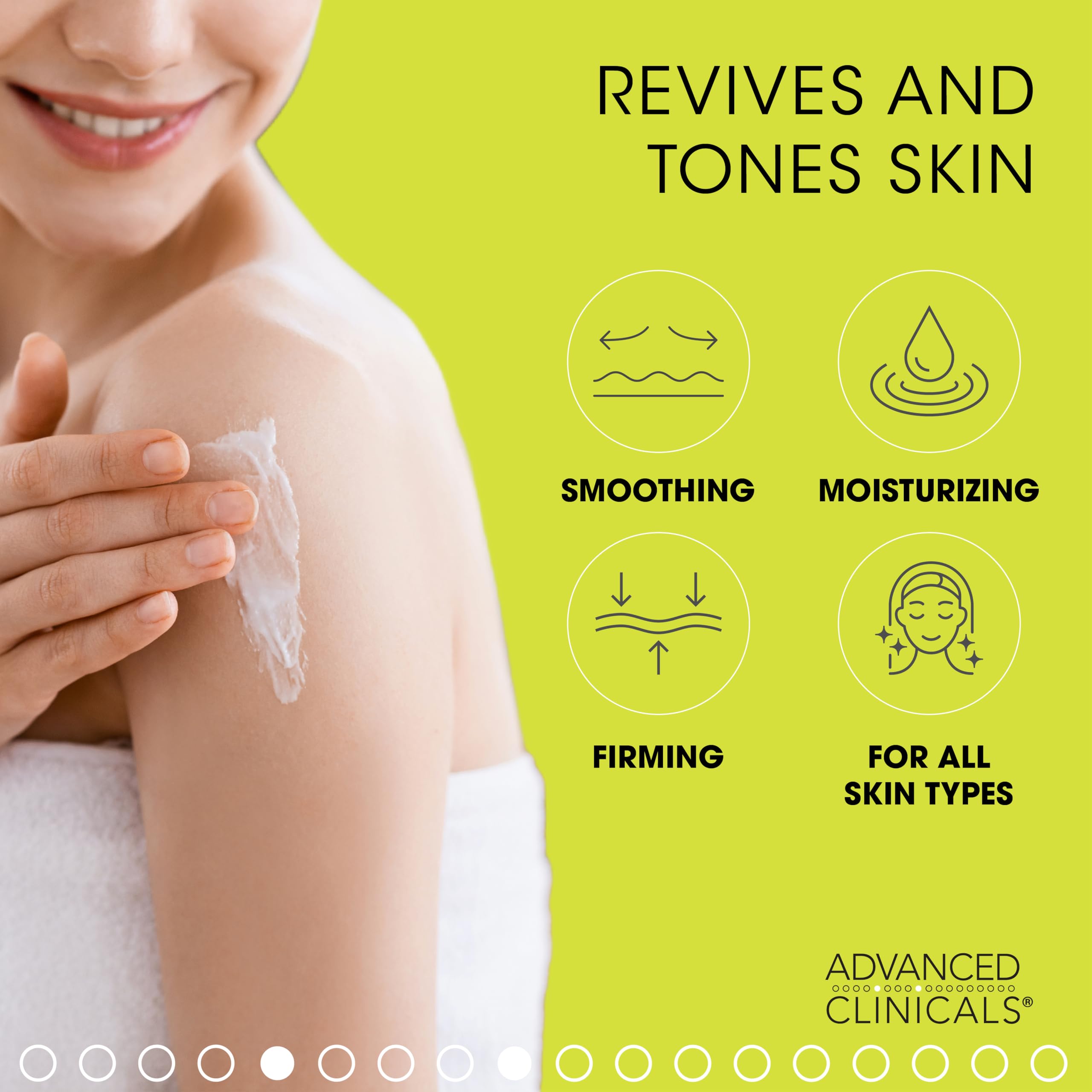 Advanced Clinicals Green Coffee Bean Thermo Firming Body Cream | Anti Cellulite Cream | Caffeine Body Lotion Moisturizer To Firm, Tighten, & Hydrate Look Of Legs, Arms, Tummy, Butt, & Thighs, 16 Oz