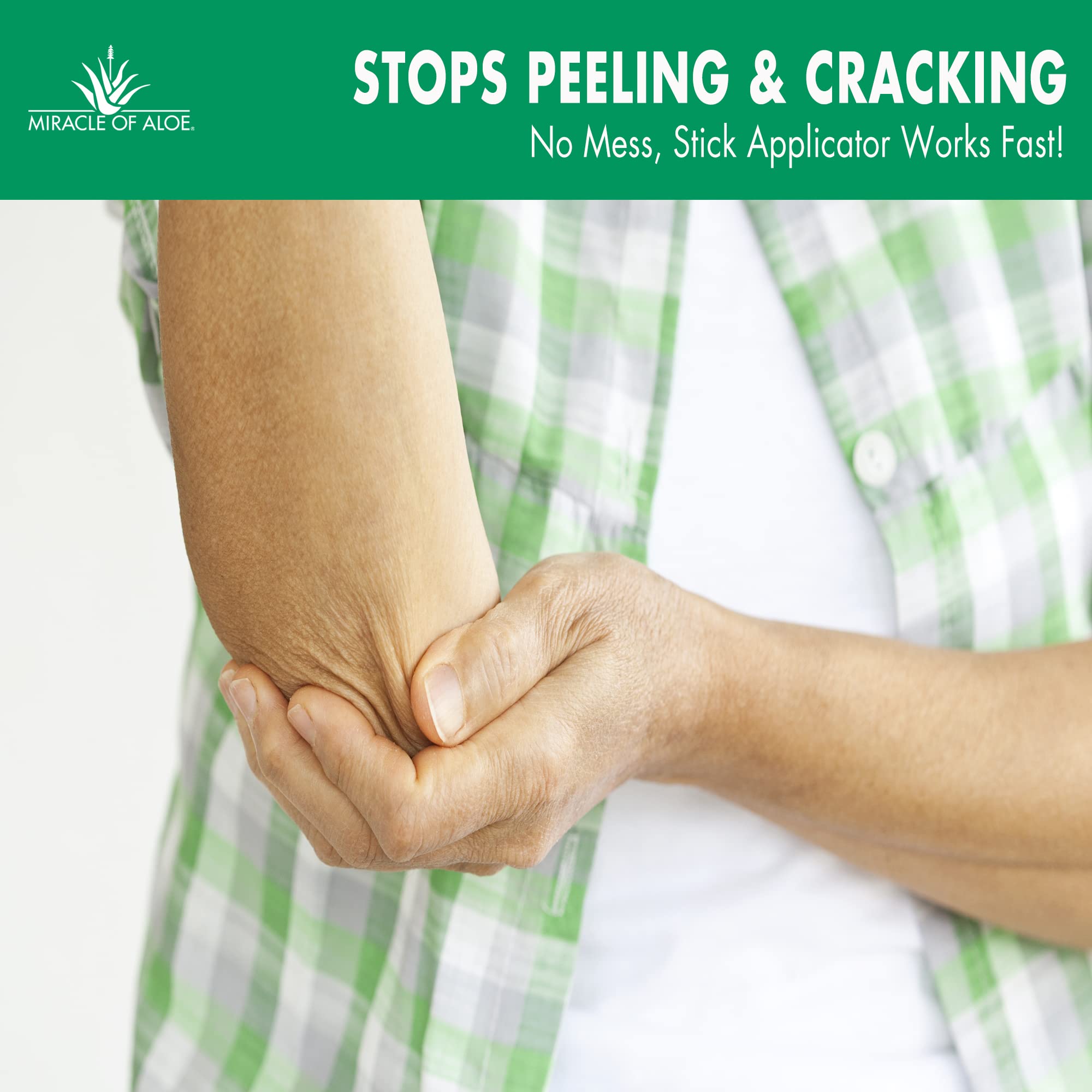 Miracle Knee & Elbow Stick with UltraAloe Gel for Dry, Cracked Skin, Soothes, Moisturizes, Promotes Healing, 2.5 oz