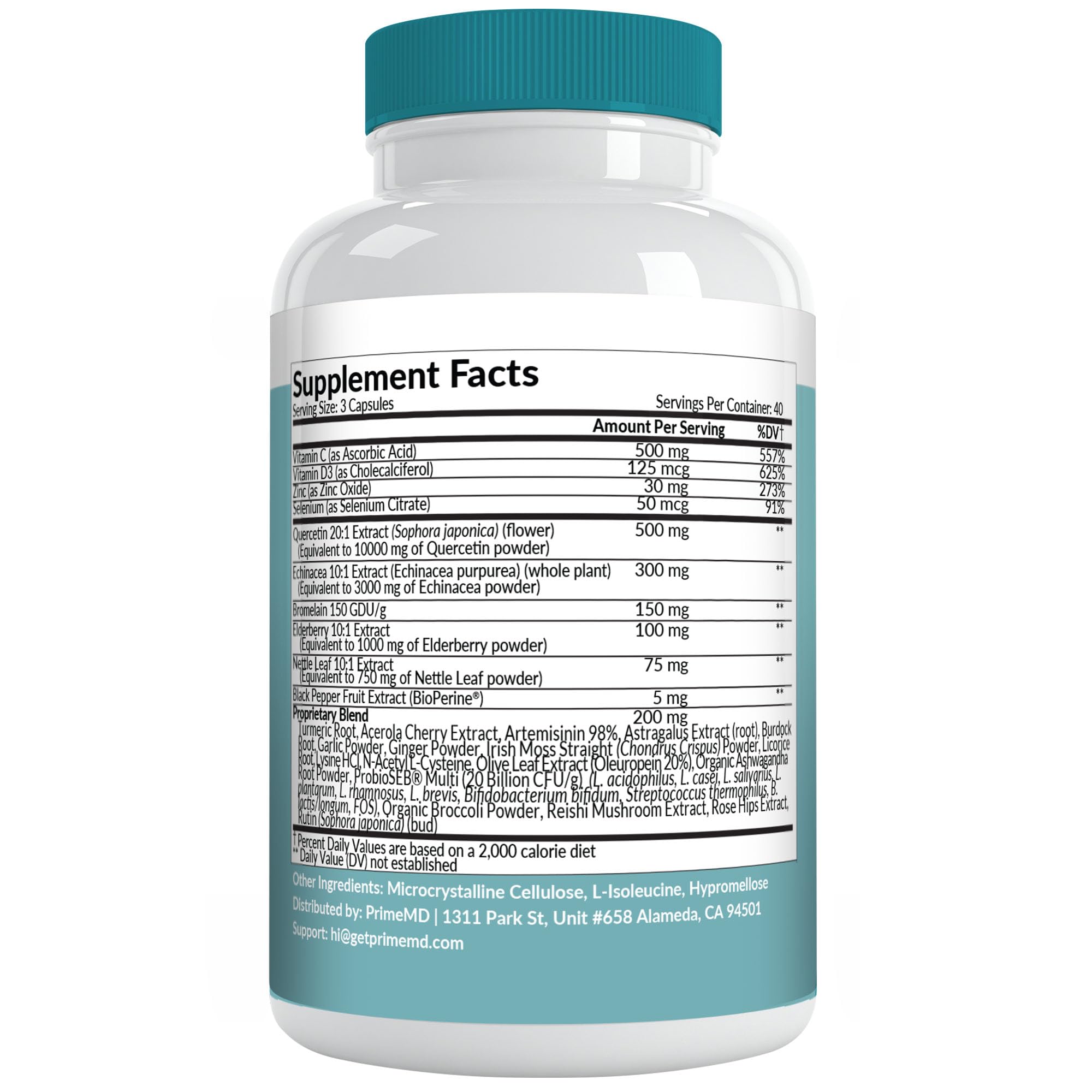 28-in-1 Quercetin with Bromelain Supplement for Daily Immune Defense Support - Quercetin with Vitamin C and Zinc for Adults Enriched with Vitamin D and Elderberry (120ct)