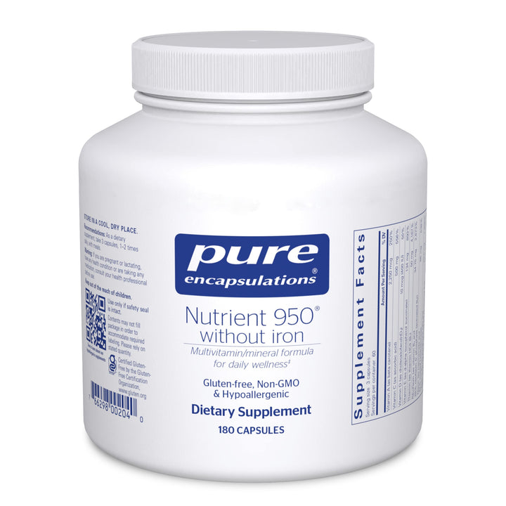 Pure Encapsulations Nutrient 950 Without Iron | Supplement to Support Cardiovascular, Immune, and Cellular Health, Bones, Hormone Metabolism, and Carbohydrate Utilization* | 180 Capsules