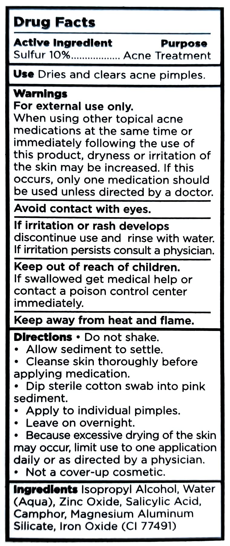 Anti-Blemish Drying Lotion For Blemishes W/ 10% Sulfur