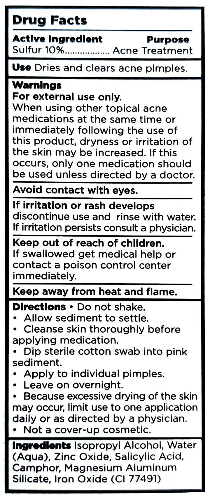 Anti-Blemish Drying Lotion For Blemishes W/ 10% Sulfur