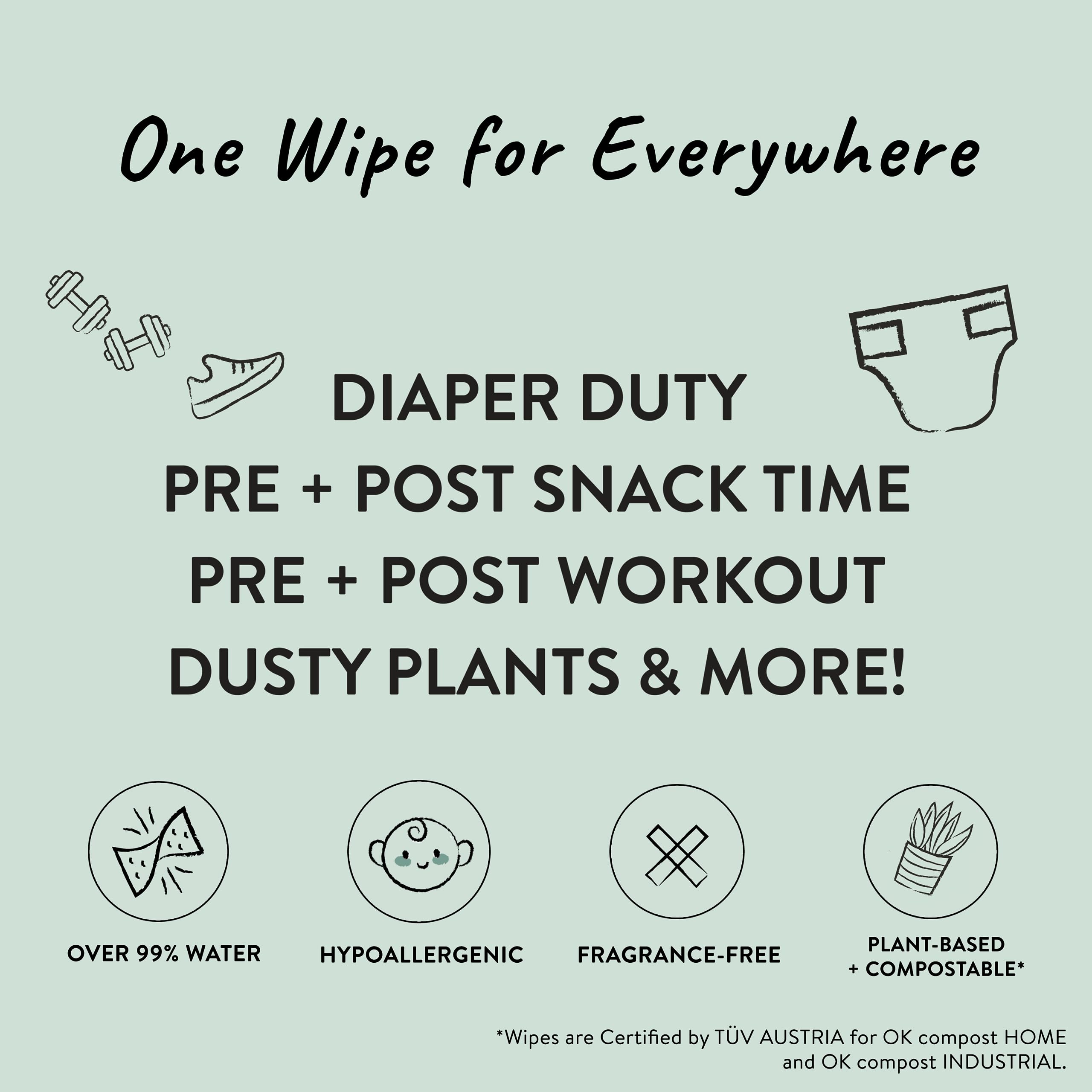 The Honest Company Clean Conscious Multi-Use Wipes | Hypoallergenic + Unscented for Sensitive Skin | Over 99% Water, Compostable, Plant Based, Baby Wipes | Rose Blossom, 288 Count