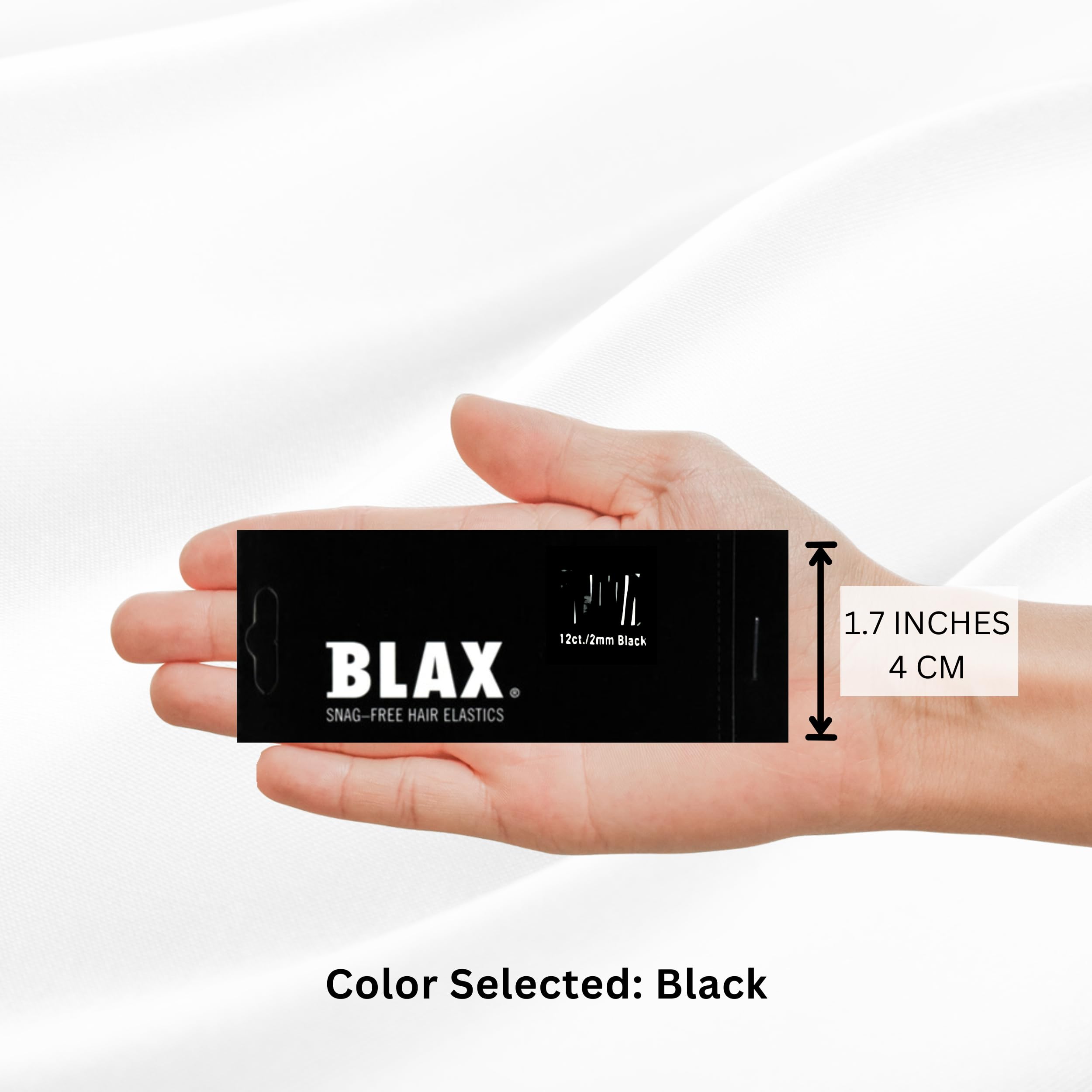 2 Pack, Black: BLAX Black Snag-Free Hair Elastics - 2mm-12ct - 2 Pack…