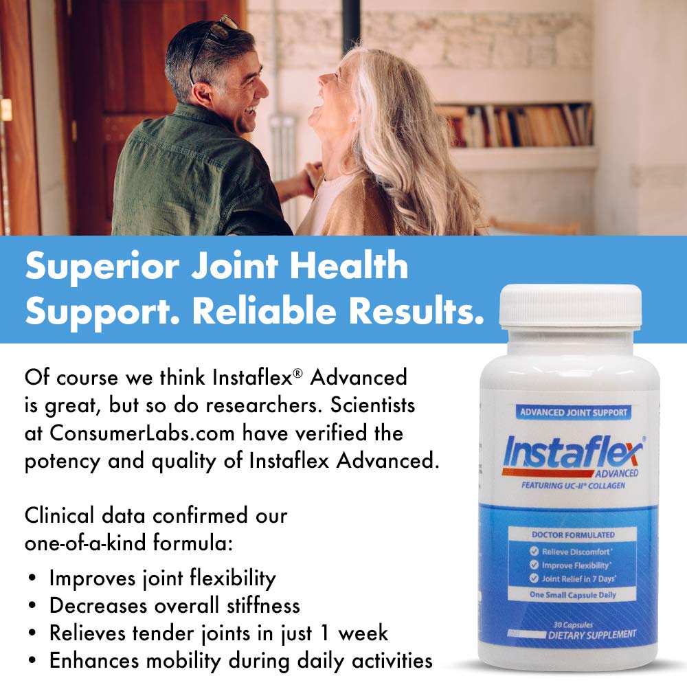 Instaflex Advanced Joint Support - Doctor Formulated Joint Relief Supplement, Featuring Collagen & 5 Other Joint Discomfort Fighting Ingredients - 14 Count