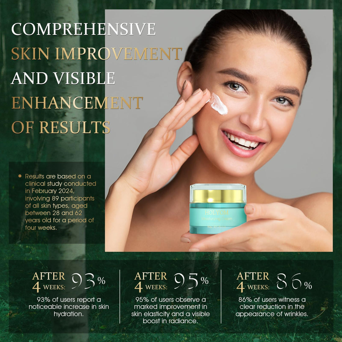 HOLYOM Anti-Wrinkle & Firming Face Moisturizer - Daily Facial Moisturizing Cream Repair & Hydrate Natural Formula for Fine Lines & Wrinkles Hydrating Moisturizing, 1.75 Fl Oz