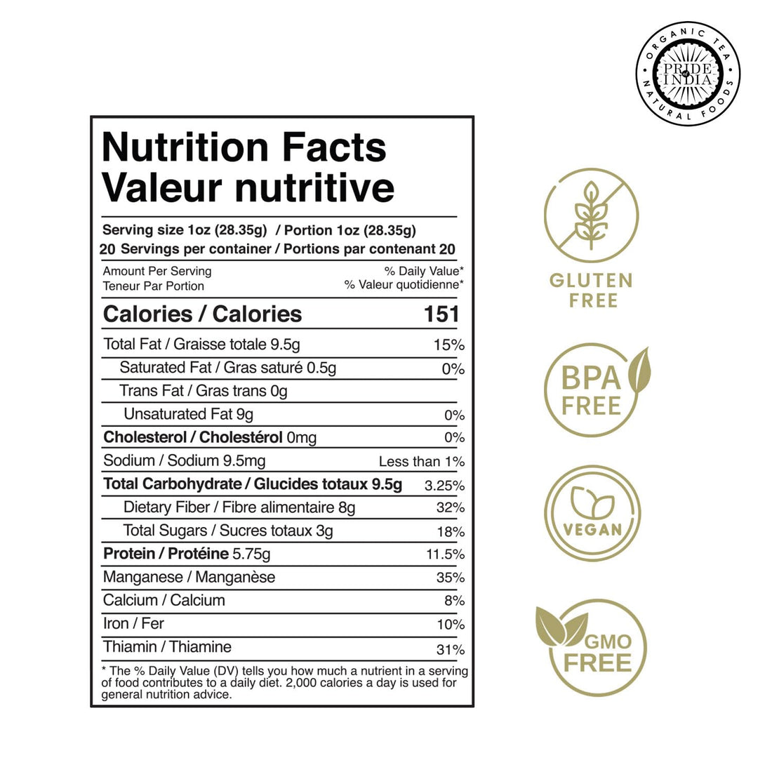 Pride Of India - Brown Flax Seed Omega-3 & Lignan Superfood, 1.25 lbs Jar