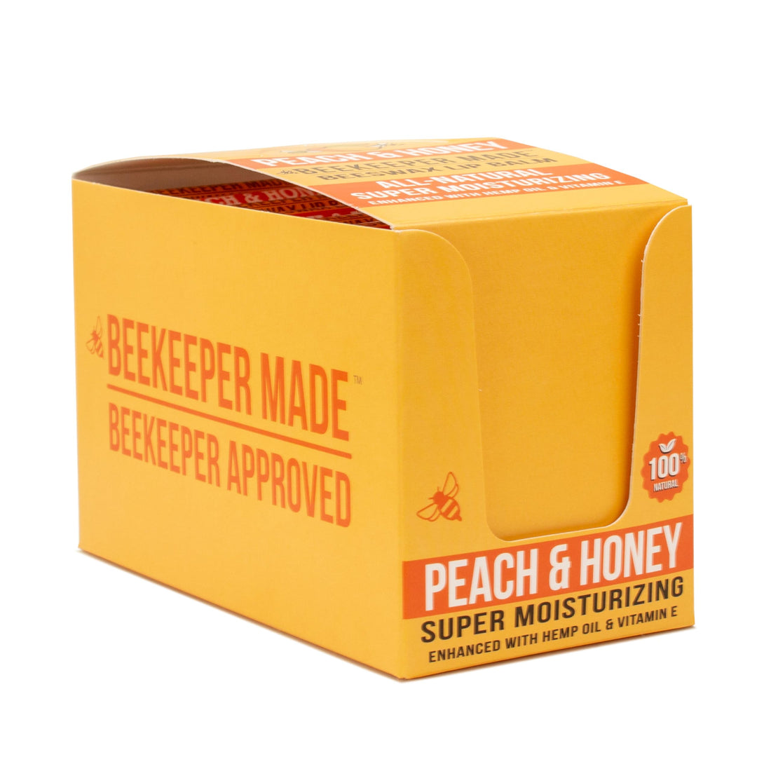 Beekeeper Made Beeswax Bulk Lip Balm, 40 Count | For Men, Women, and Children. Great for Gifts, Showers, & More (Peach)