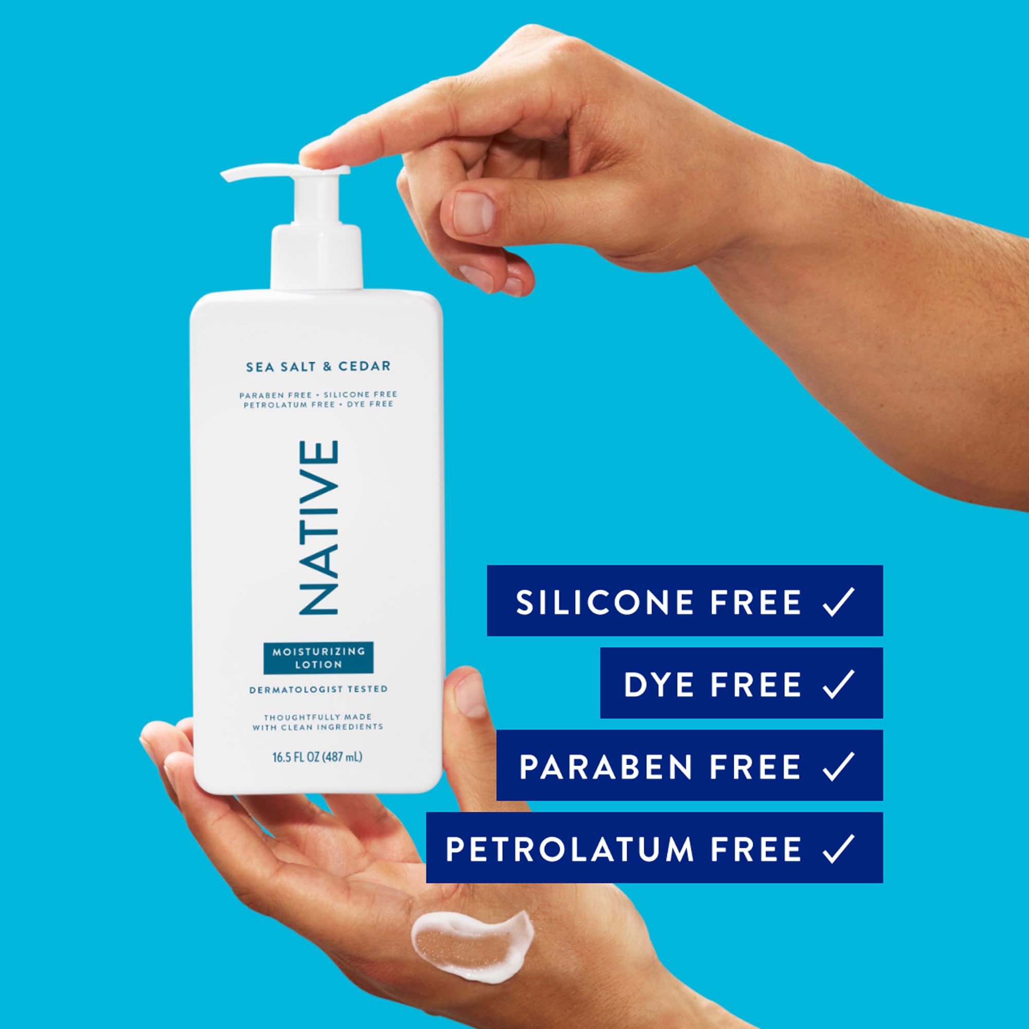 Native Body Lotion Contains Naturally Derived Plant-Based Moisturizers for Women and Men | Restores Dry Skin, Sea Salt & Cedar, 16.5 fl oz