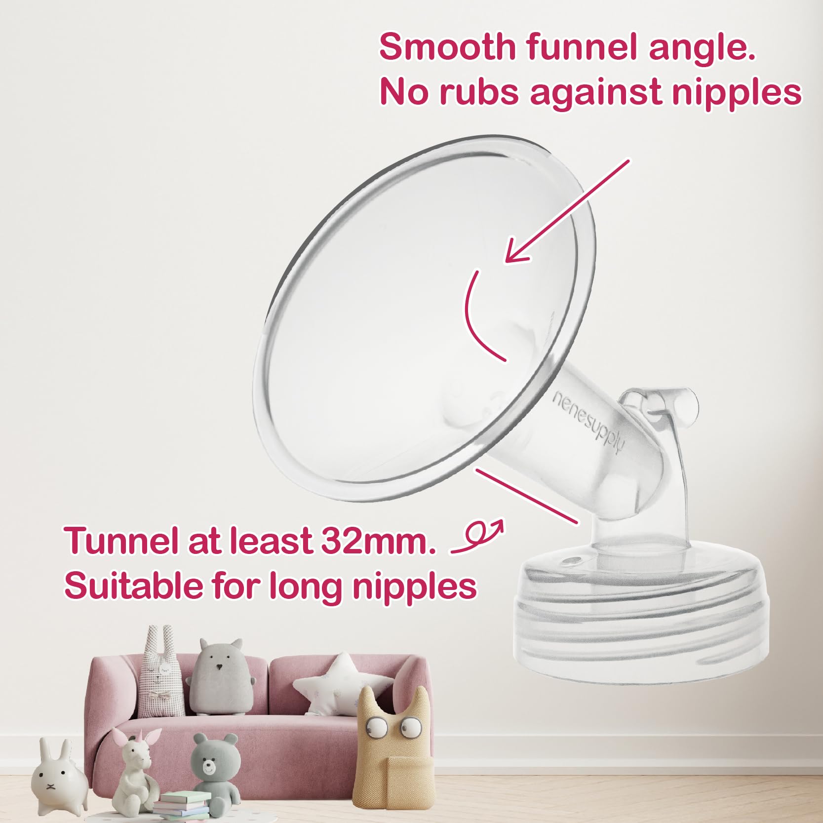 Nenesupply 27mm 2 pc Flanges Compatible with Spectra S2 S1 9 Plus Synergy Gold Breastpump Replacement to Spectra Pump Parts Flange Accessories Wide Mouth Work with Valve Backflow Protector Bottle