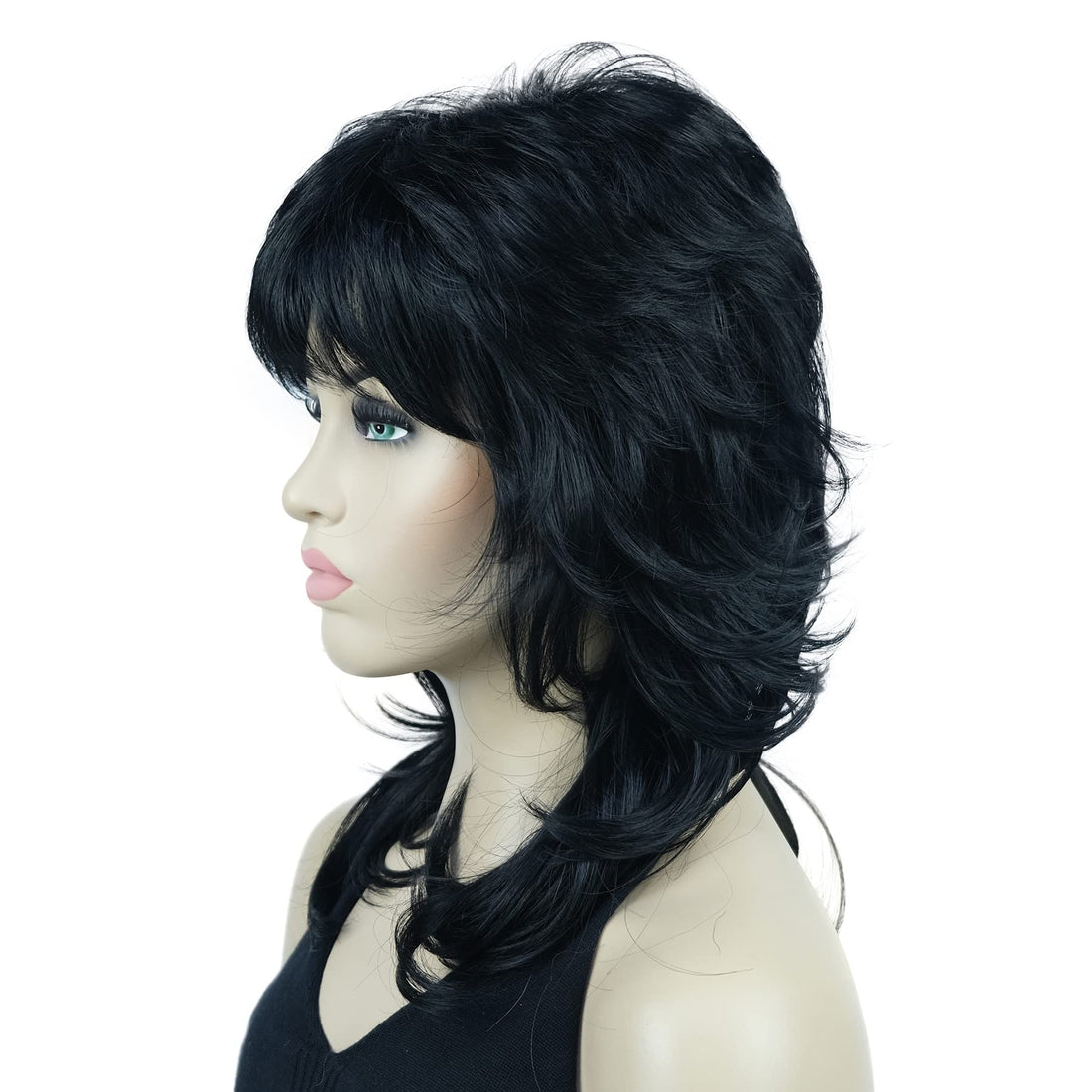 #1: Lydell Long Soft Shaggy Layered Blonde Ombre Classic Cap Full Synthetic Wigs #1 Black