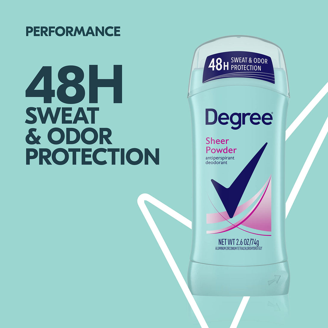 Degree for Women Antiperspirant & Deodorant Invisible Solid, Sheer Powder, 2.6-Ounce Stick (Pack of 6)