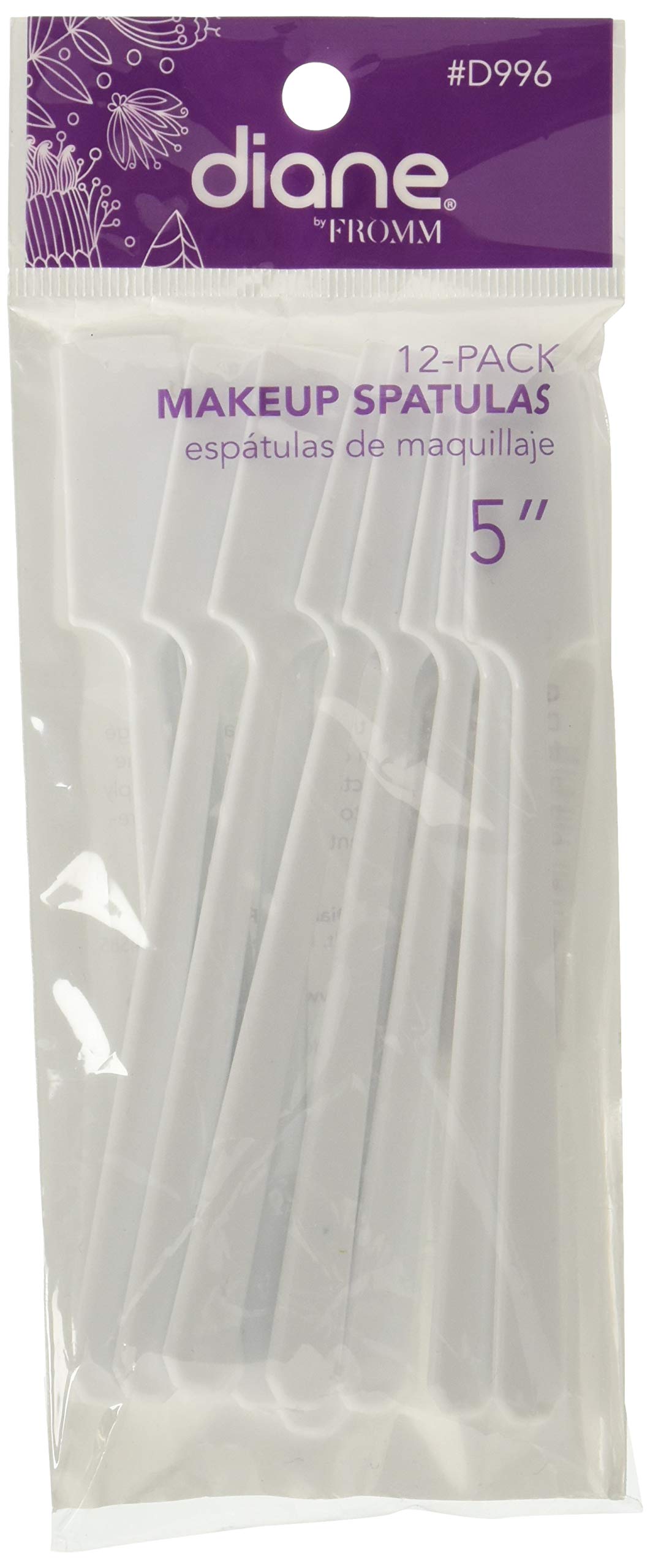Diane 12-Pack Make-Up Spatulas 5' White #996