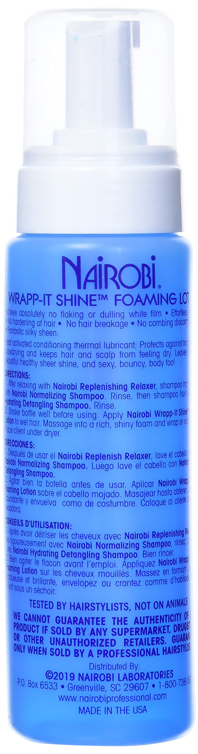 Nairobi Wrapp-It Shine Foaming Lotion 8oz (Pack of 2)
