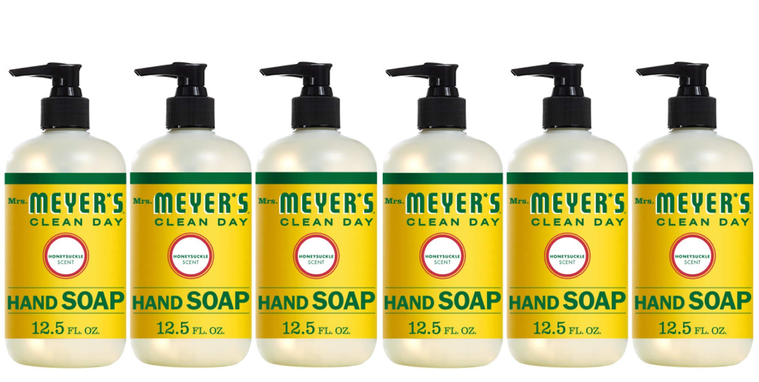 Mrs. Meyer's Clean Day Hand Soap Liquid, Honeysuckle, 12.5-Fluid Ounce Bottles (Pack of 6)