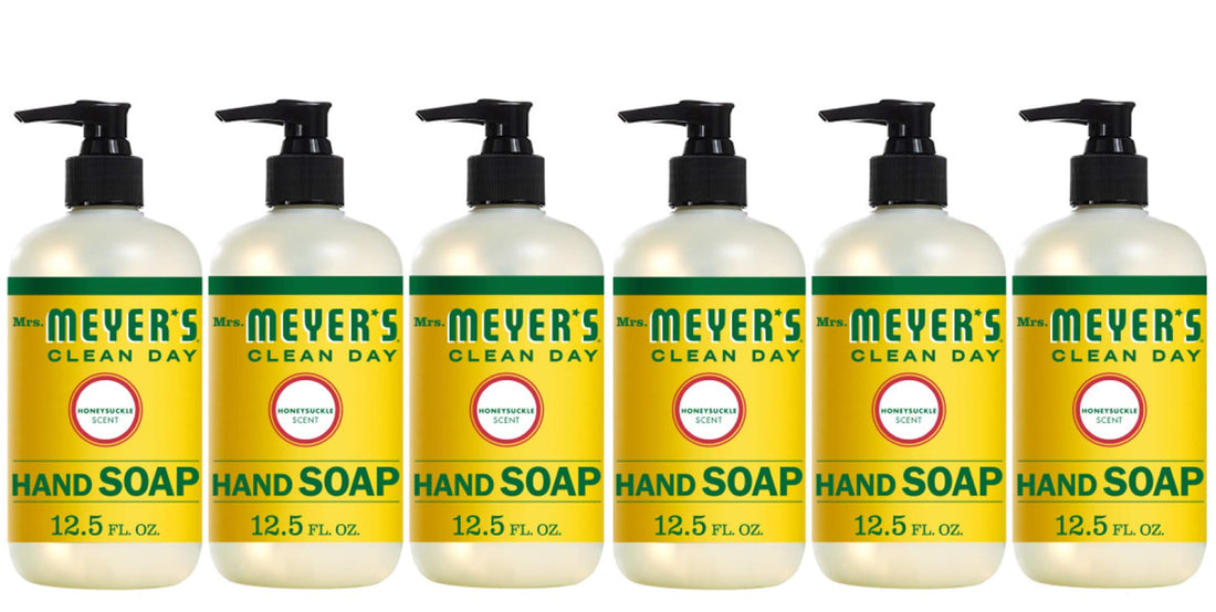 Mrs. Meyer's Clean Day Hand Soap Liquid, Honeysuckle, 12.5-Fluid Ounce Bottles (Pack of 6)
