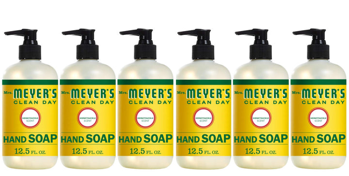 Mrs. Meyer's Clean Day Hand Soap Liquid, Honeysuckle, 12.5-Fluid Ounce Bottles (Pack of 6)
