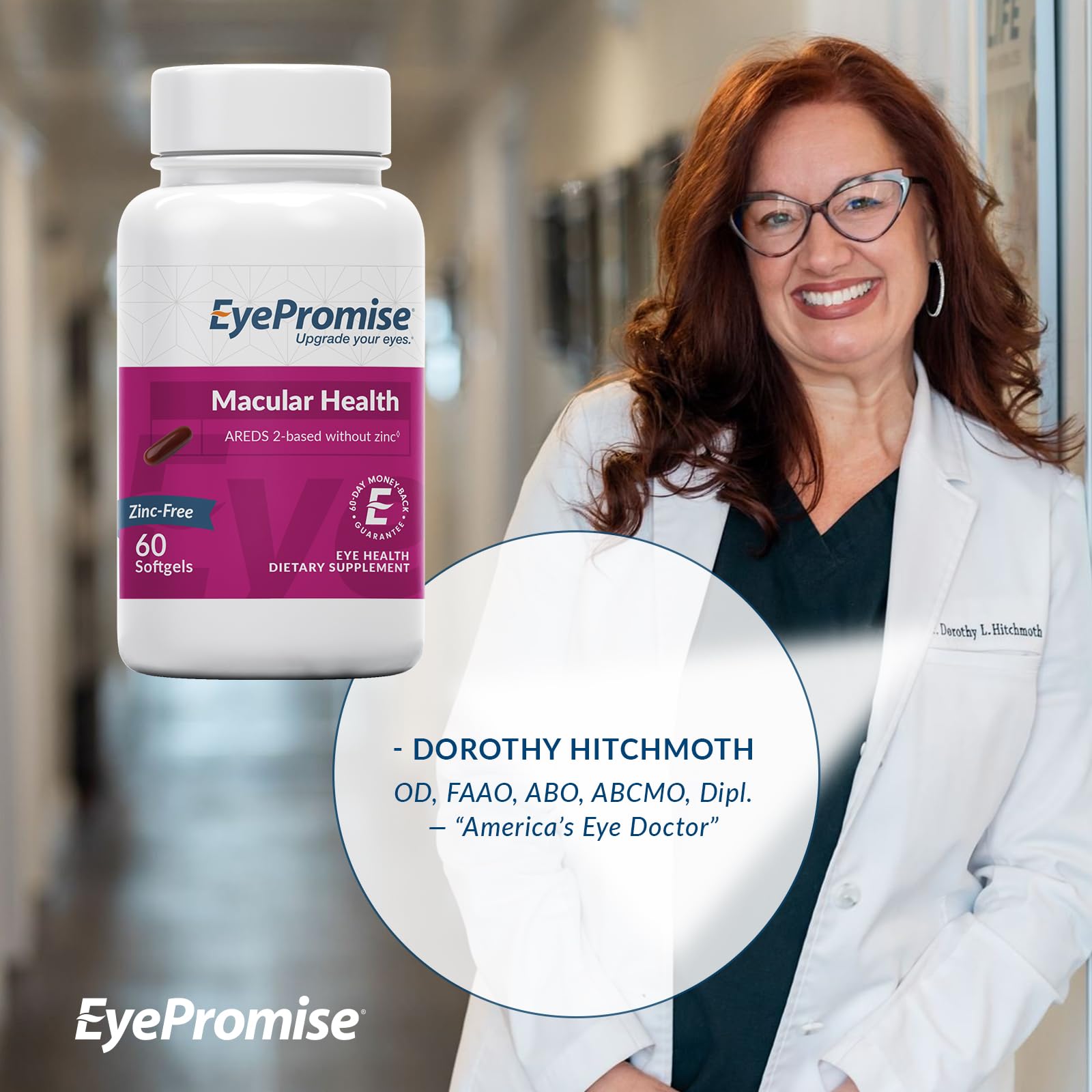 EyePromise Macular Health Eye Vitamin | 60 Softgel Capsules with No Zinc, Containing Lutein, Vitamin C, D, E, Omega-3 Fish Oil, and Zeaxanthin |