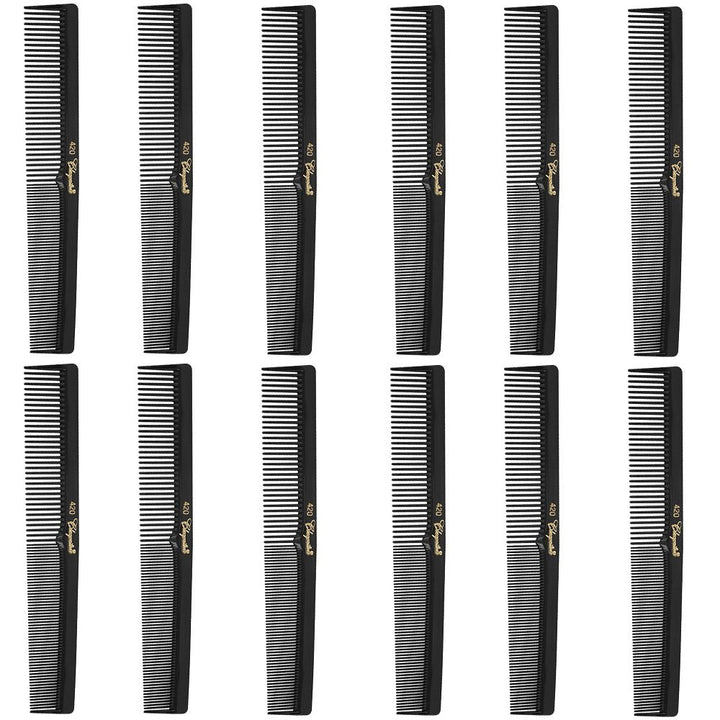 Barber Cleopatra 420 7 Flat Square Back Hair Comb (12 Pack) 12 x SB-C420-BLK