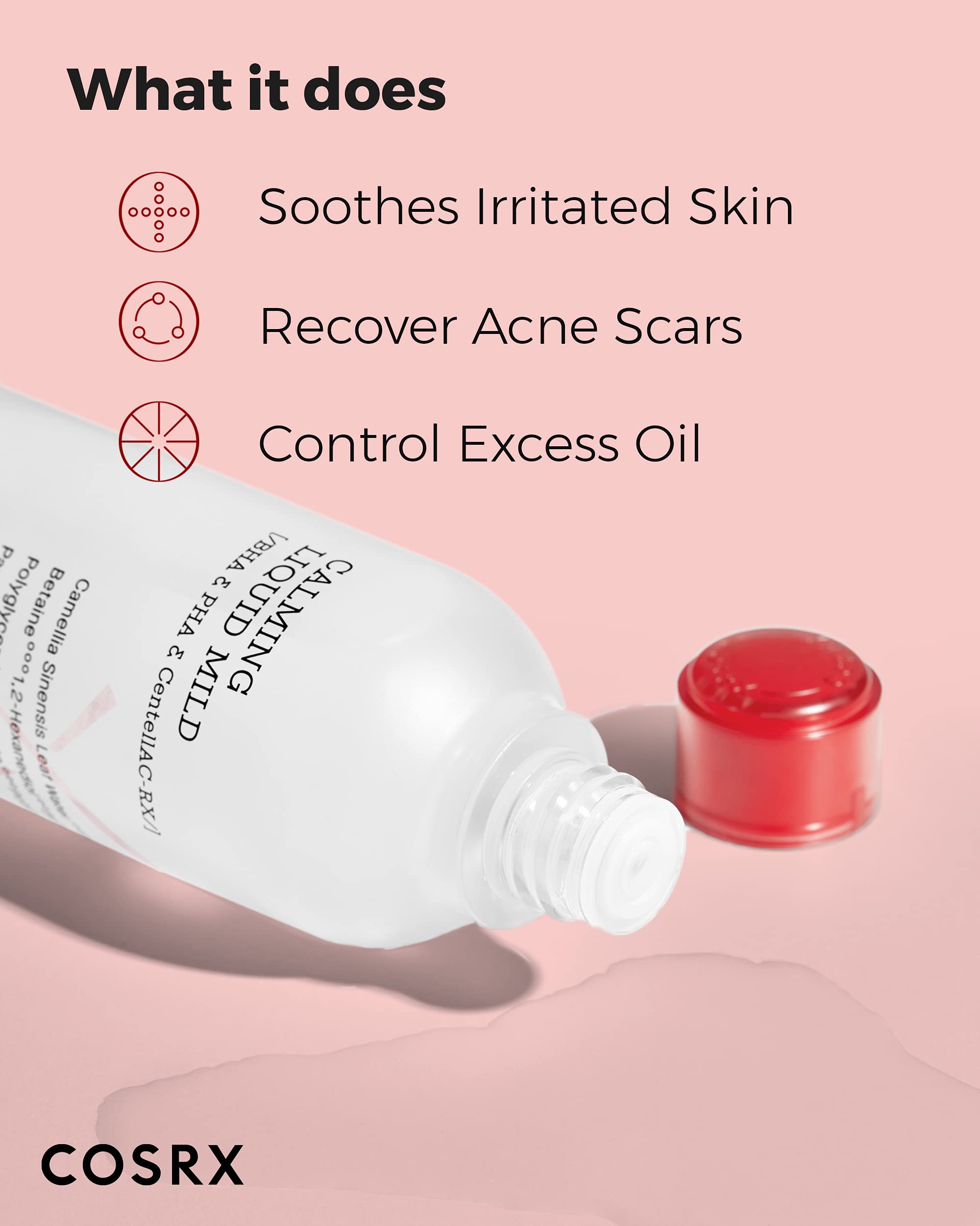 COSRX Acne Calming Liquid Toner, 4.22 fl.oz / 125ml | Alcohol Free Gentle Facial Toner for Blemish Prone Skin | Korean Skin Care, Animal Testing Free, Paraben Free (Mild Toner)