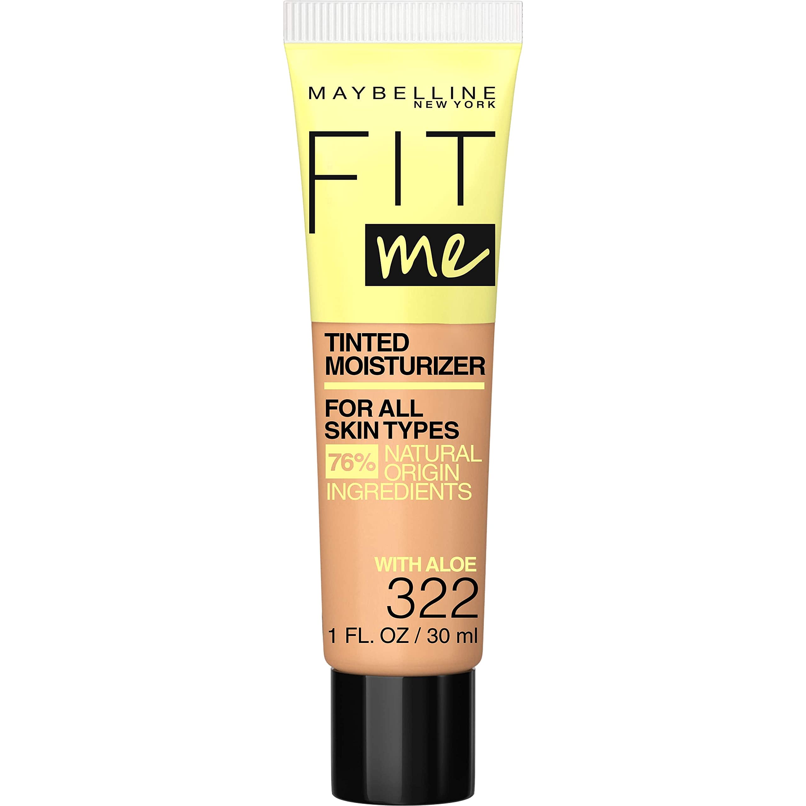 Maybelline Fit Me Tinted Moisturizer, Natural Coverage, Face Makeup, 322, 1 Count