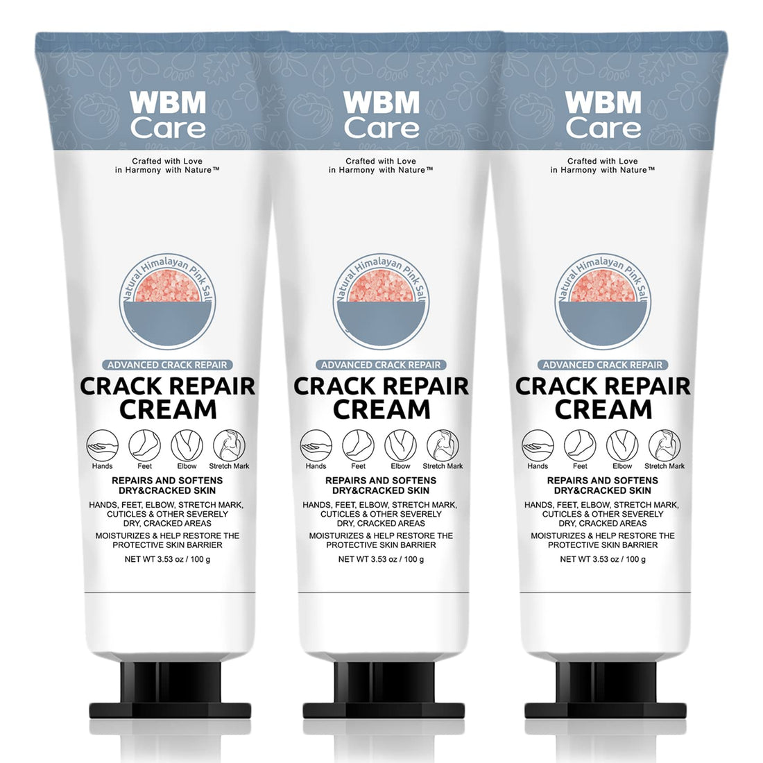 Natural Solution Advanced Skin Repair Cream, Rich in Allantoin & Water, For Multi-Purpose, Moisturizer for Dry Skin, 3.53 Oz/Each (Pack of 3), White